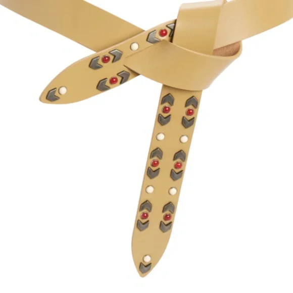 NWT $330 Isabel Marant Lecce Studded Leather in BEIGE, Size Small! - Picture 2 of 4